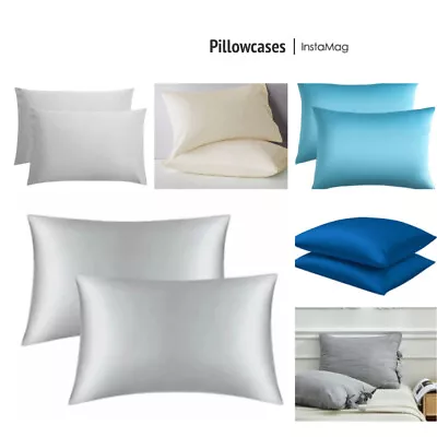 1800TC Microfiber Pillowcases - 2 Pillow Covers Per Set King Queen Standard Size • $9.89