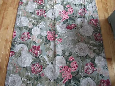 8 Pc Thomasville Curtains 2 Panels 40x64 4 Valances 16.5x42 2 Swags Floral Pinks • $53.95