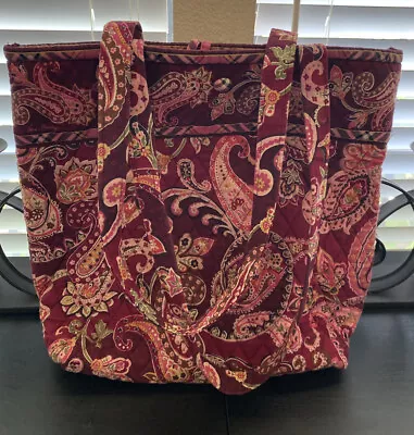 Vera Bradley Piccadilly Plum Tote Shoulder Bag With Button • $23.99