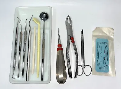 Vintage Dental Surgical Medical Stainless Instruments Dentist Tools Lot In Tray  • $83.20