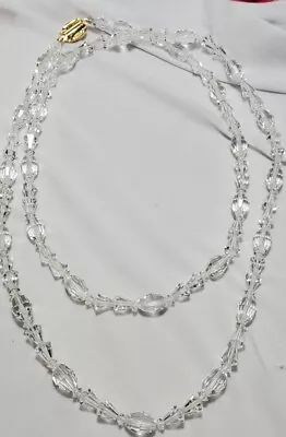 Vintage Authentic Swarovski Crystal S.A.L Glass Crystal Long Necklace • $89.99