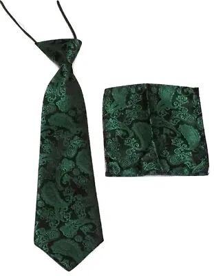 Kid Children Woven Paisley Jacquard Silk Tie And Handkerchief Gift Set Wedding • £5.99