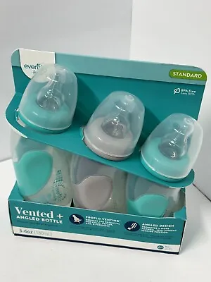 Evenflo Advanced+ Angled & Vented 3 Bottles Teal And Grey ~ 3 - 6 Oz Brand New!! • $19.99