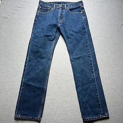 Levis Jeans Mens 32x32 Blue 505 Regular Straight 100% Cotton Denim (Meas 32x31) • $17.88