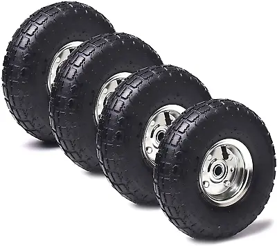 (4 Pack) 10  Heavy-Duty Tire Wheel - 4.10/3.50-4  For Hand Trucks Gorilla Cart • $64.87