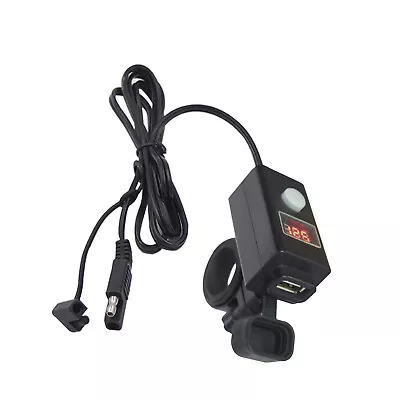 42  2.1A Waterproof Motorcycle SAE To USB Charger Voltmeter Cable Adapter Clamp • $27.48