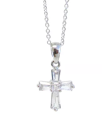 Clear Crystal Cross Pendant Necklace • $15.95
