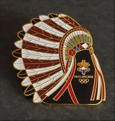2002 Salt Lake City Olympic Indian Chief Headdress Pin/pins.  Limited New!!! • $29.95