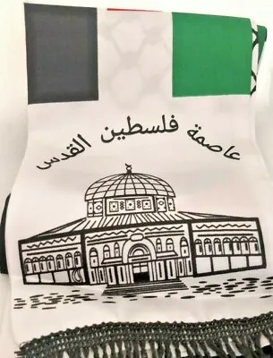 £11.87 • Buy Palestine Flag Neck Scarf, Shemagh, Jerusalem Capital Of Palestine With Al-Aqsa