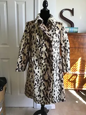 $95 • Buy Vintage 60’s Safari By Fairmoor Cheetah Leopard La France Faux Fur Coat Sz S/M