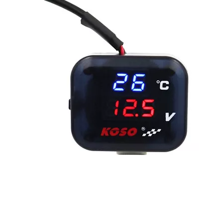 Universal KOSO Motorcycle Voltmeter Thermometer Display USB Charger For Vespa • $14.72