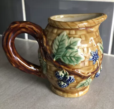 Majolica Hand Painted Stoneware Milk / Cream Jug. Henriksen Imports. 10cm Tall. • £4