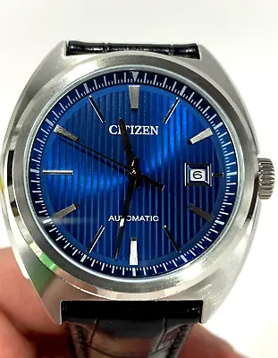 Citizen Vintage Style Mens Automatic Blue Watch NJ0100-46L • $165