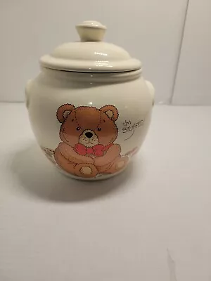 Treasure Craft Brown Teddy Bear I'm Stuffed Ceramic Cookie Jar Vintage • $35