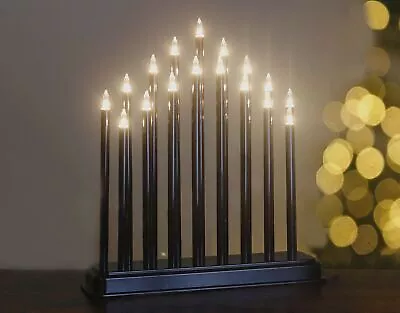 Black Candle Bridge Christmas Decoration 17 Flameless Light Up Arch Mains Faux • £14.99