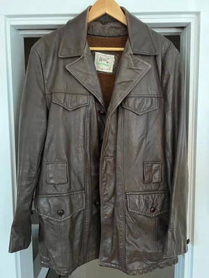 $49.99 • Buy RARE 1970s Vintage H Bar C Ranchwear LEATHER Westernwear Jacket - Men's Large