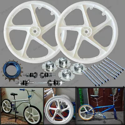BMX Bicycle 20  PVC Sport Rim ( WHITE ) Complete Wheelset Hub Set DHL EXPRESS • $98.80