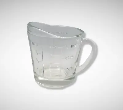 CLEAR DEPRESSION STYLE GLASS MEASURING CUP Vintage Farmhouse Retro Kitchen • $17.95