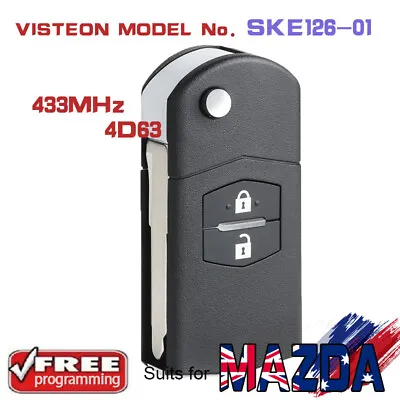Replacement Remote Key Fob 433MHz 4D63 For Mazda 2 3 6 2009 - 2013 - SKE126-01 • $42.80