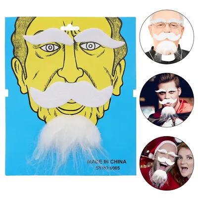  Santa Beard Kids Fake And Mustache Halloween Props Gentleman • £7.69