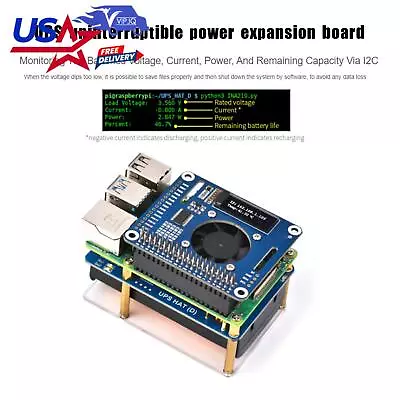 UPS HAT (D) Kit For Raspberry Pi 5V Uninterruptible Power Supply Module • $36.46