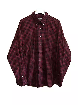 L.L. Bean Button Down Shirt Men Size XL Long Sleeve Red Plaid • $25.89