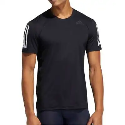 £21.95 • Buy Adidas Mens Tech Fit 3 Stripe Fitted Short Sleeve Training Top - Black