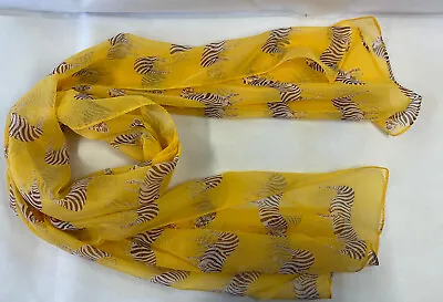 Yellow Zebra Fashion Animal Print Chiffon Neck Scarf Hijab Shawl Wrap Uk Seller • £3.95