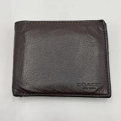 Coach Brown Dark Saddle Men's Compact Wallet Card Holder #27 • $27.19