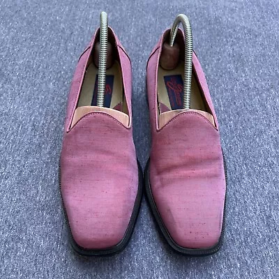 Giorgio Brutini Dress Shoes Men's 9.5M Pink Canvas / Leather Pink Slip On Loafer • $19.99
