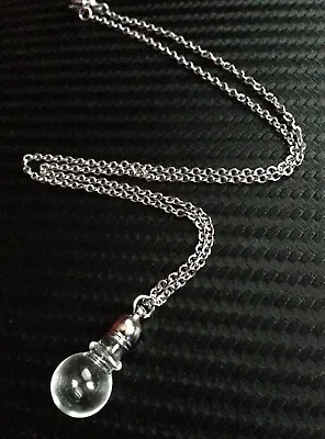$15 • Buy Fillable Mini Glass Bottle Potion Vial Pendant Necklace On Stainless Steel Chain