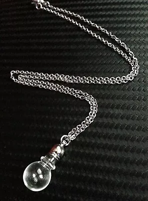 Fillable Mini Glass Bottle Potion Vial Pendant Necklace On Stainless Steel Chain • $15