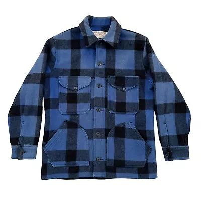 Vintage Filson Mackinaw Blue Plaid Wool Cruiser Style 85 Jacket Made In USA 42 • $349.99