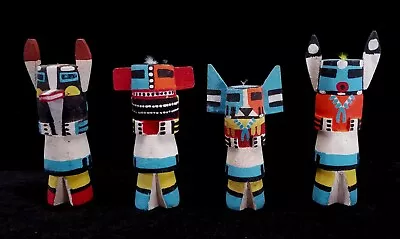 4 Vtg 1950s Rte 66 NM Trading Post Hopi Kachinas Badger Guard Harvest Hunter • $199.99