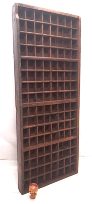 $105 • Buy Authentic Vintage Wooden Letter Press PRINTER'S TRAY Shadow Box India #23