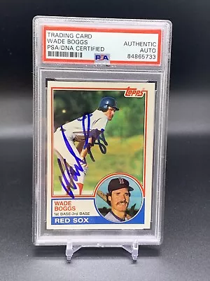 1983 Topps Wade Boggs Rookie RC #498 Auto Autograph PSA DNA Authentic HOF ONCARD • $65