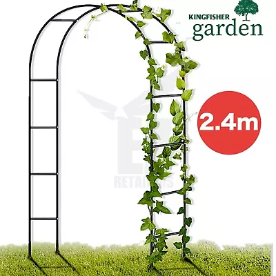 Heavy Duty 2.4M - Metal Garden Arch Strong Rose Climbing Plants Archway Outdoor • £10.99