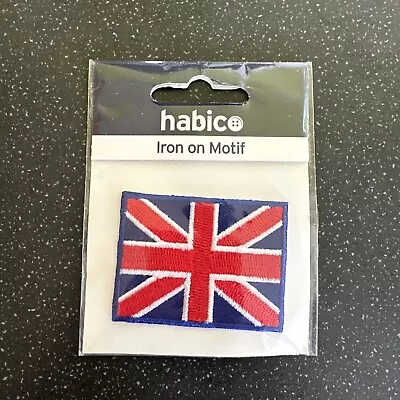 Habico Uk Flag / Union Jack Iron On Motif Patch Child Adult Embellishment Craft • £3.50