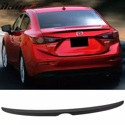 Fits 14-18 Mazda 3 Sedan Flush Mount OE Factory Style Trunk Spoiler Matte Black • $59.99