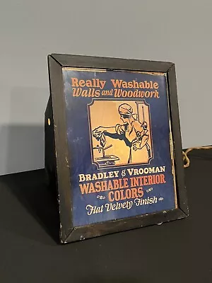 Old Electric Advertising Display Vintage Paints Bradley Vrooman Lighted Display • $489
