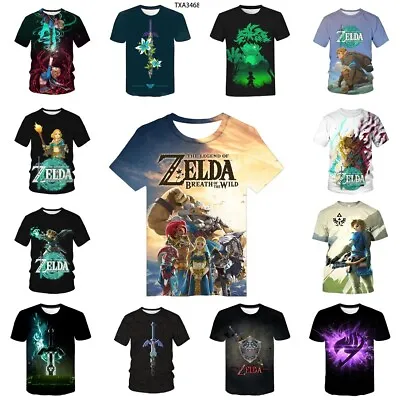 Kids Adults 3D The Legend Of Zelda Casual Short Sleeve T-Shirt Tee Top Gift UK • £4.98