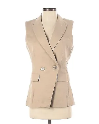 Veronica Beard Anouka Double-Breasted Vest Blazer Khaki Tan Beige $395 Sz 4 NEW • £155.70