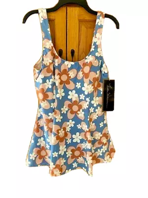 NWT ModCloth Swimsuit Dress Size 16 Blue Floral Esther Williams • $25