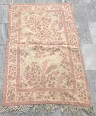 Vintage Handmade Aubusson Rug French Style Chain Stitch Needlepoint Rug 3x4 Ft • £155.70