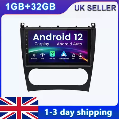 9 Android Car Radio GPS SAT NAV DAB+ BT For Mercedes Benz C-Class W203 2005-2009 • £121.49