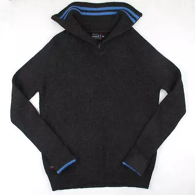 DEVOLD VARDE ZIP NECK Men's Charcoal Black Jumper 100% Wool Pullover 2XL XXL • $83.13