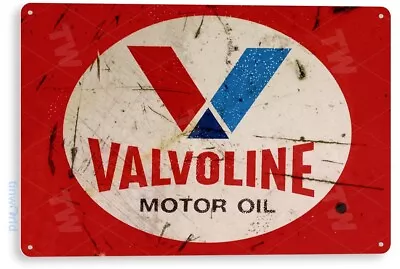 TIN SIGN Valvoline Motor Oil Red Medal Décor Wall Art Gas Garage Shop Bar A669 • $10.25