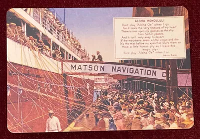 Matson Navigation - Aloha Honolulu - Vintage Hawaiian Postcard • $4.99