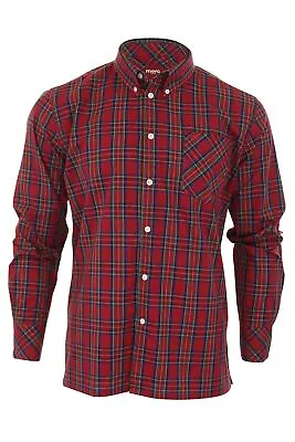 Mens Merc London Neddy Shirt Mod Retro Long Sleeved Button Down Collar • $49.79