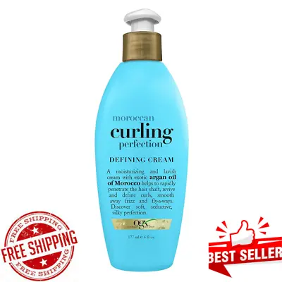 Argan Oil Of Morocco Curling Perfection Curl-Defining Cream Hair-Smoothing 6 Oz • $25.13